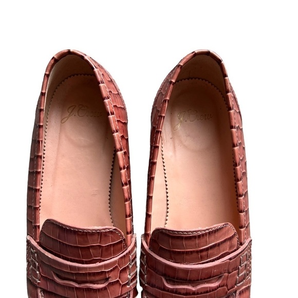 J. Crew - Academy Loafer in Croc-Embossed Leather Shoes Sz 7.5 - Picture 4 of 12